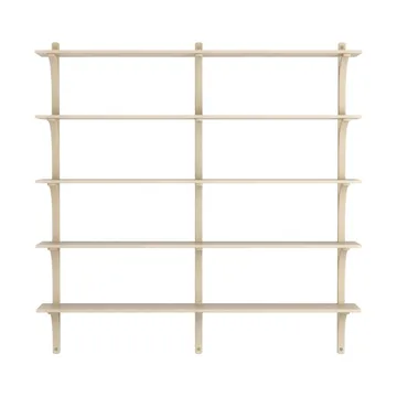 Levi shelf 5 shelves - Natural lacquered ash-brass, 180 cm - Swedese