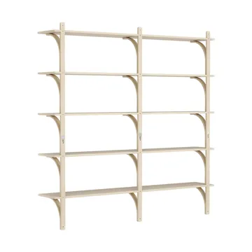 Levi shelf 5 shelves - Natural lacquered ash-brass, 180 cm - Swedese