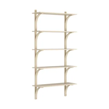 Levi shelf 5 shelves - Natural lacquered ash-brass, 90 cm - Swedese