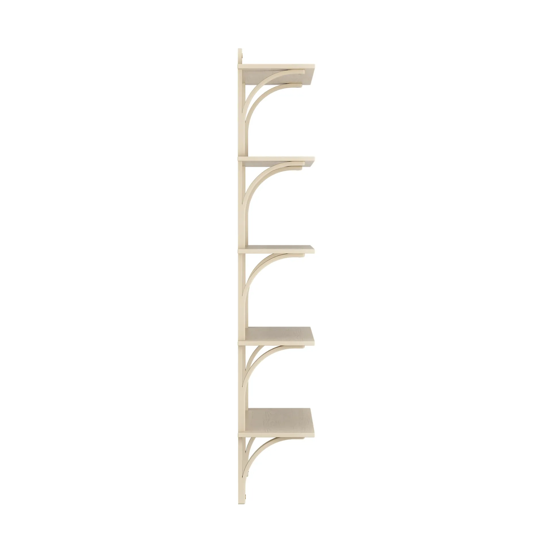 Levi shelf 5 shelves, Natural lacquered ash-brass, 90 cm Swedese