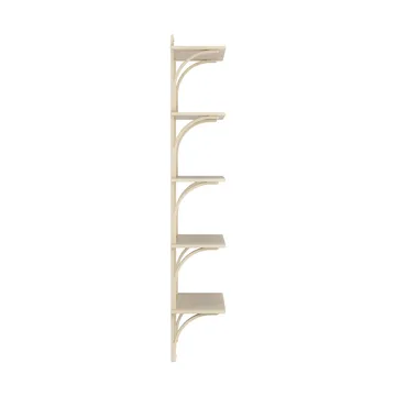Levi shelf 5 shelves - Natural lacquered ash-brass, 90 cm - Swedese