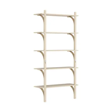 Levi shelf 5 shelves - Natural lacquered ash-brass, 90 cm - Swedese
