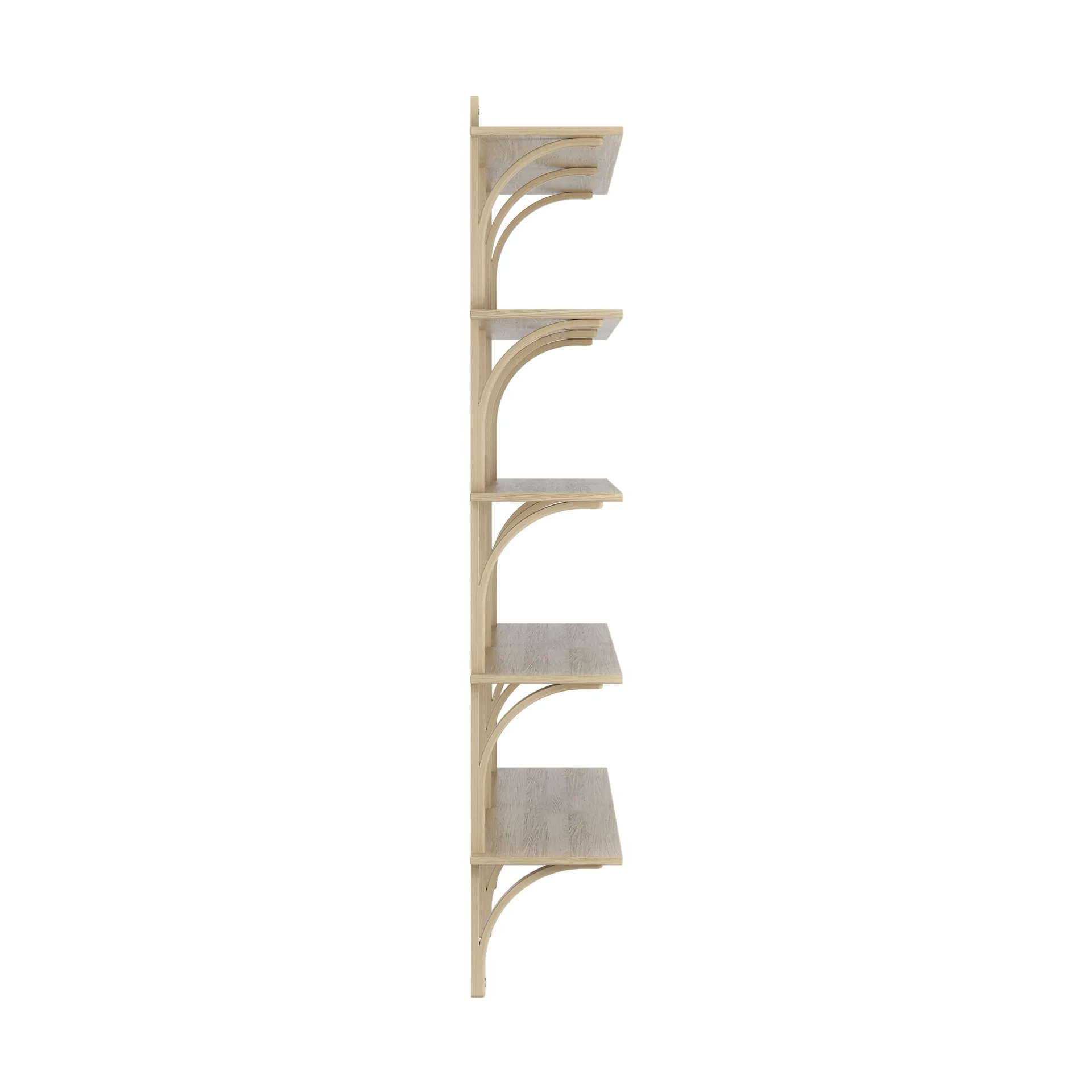 Levi shelf 5 shelves, Natural lacquered oak-aluminium, 180 cm Swedese