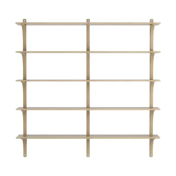 Levi shelf 5 shelves - Natural lacquered oak-aluminium, 180 cm - Swedese