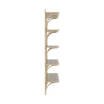 Levi shelf 5 shelves - Natural lacquered oak-brass, 180 cm - Swedese