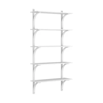 Levi shelf 5 shelves - White lacquered ash-aluminium, 90 cm - Swedese