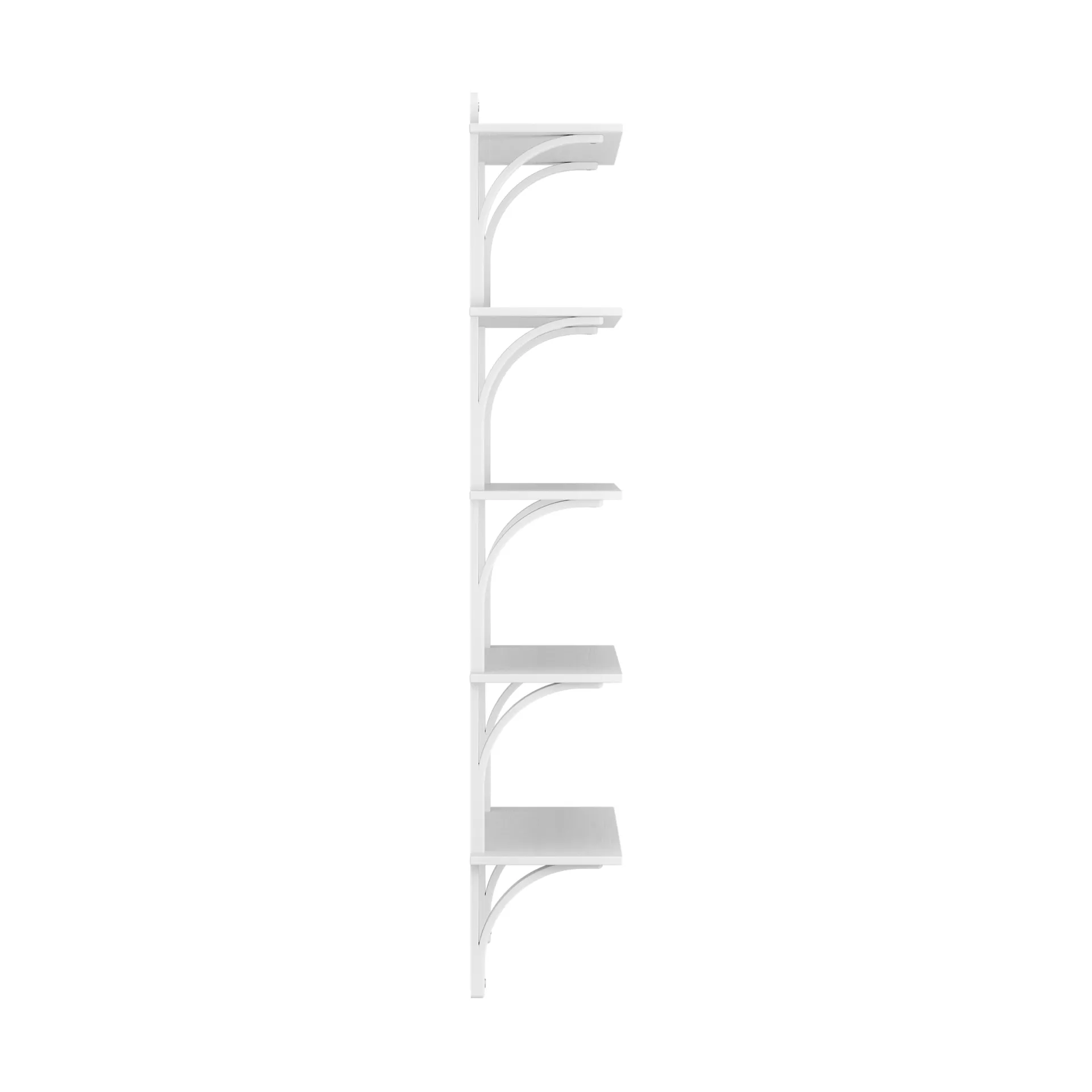 Levi shelf 5 shelves, White lacquered ash-aluminium, 90 cm Swedese