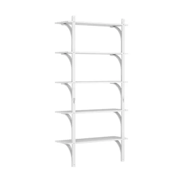 Levi shelf 5 shelves - White lacquered ash-aluminium, 90 cm - Swedese