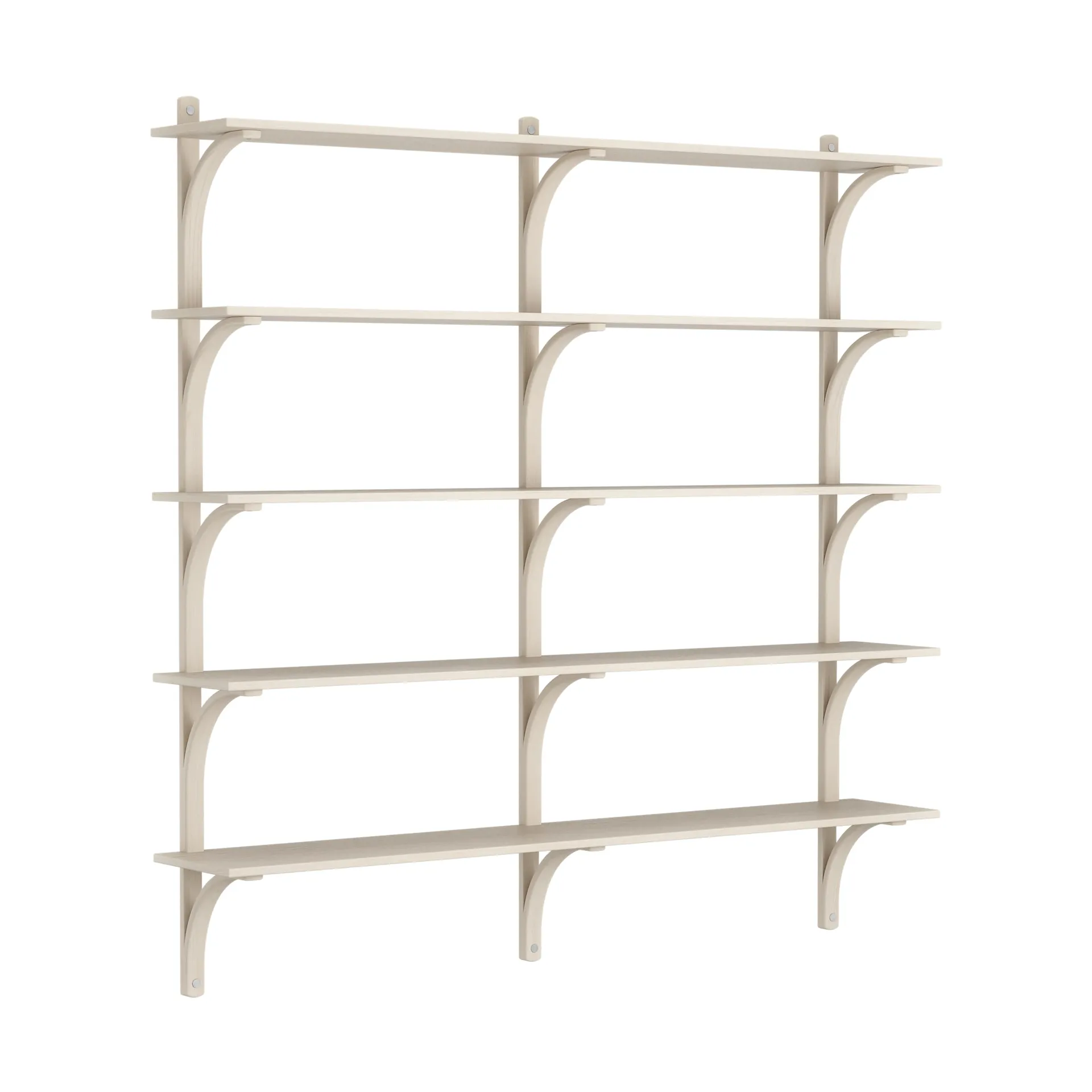 Levi shelf 5 shelves, White pigmented ash-aluminium, 180 cm Swedese