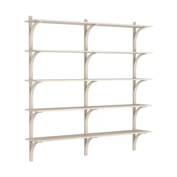 Levi shelf 5 shelves - White pigmented ash-aluminium, 180 cm - Swedese