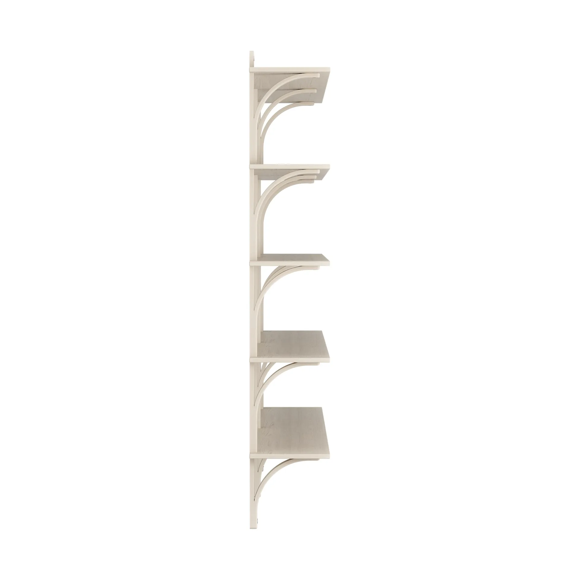 Levi shelf 5 shelves, White pigmented ash-aluminium, 180 cm Swedese
