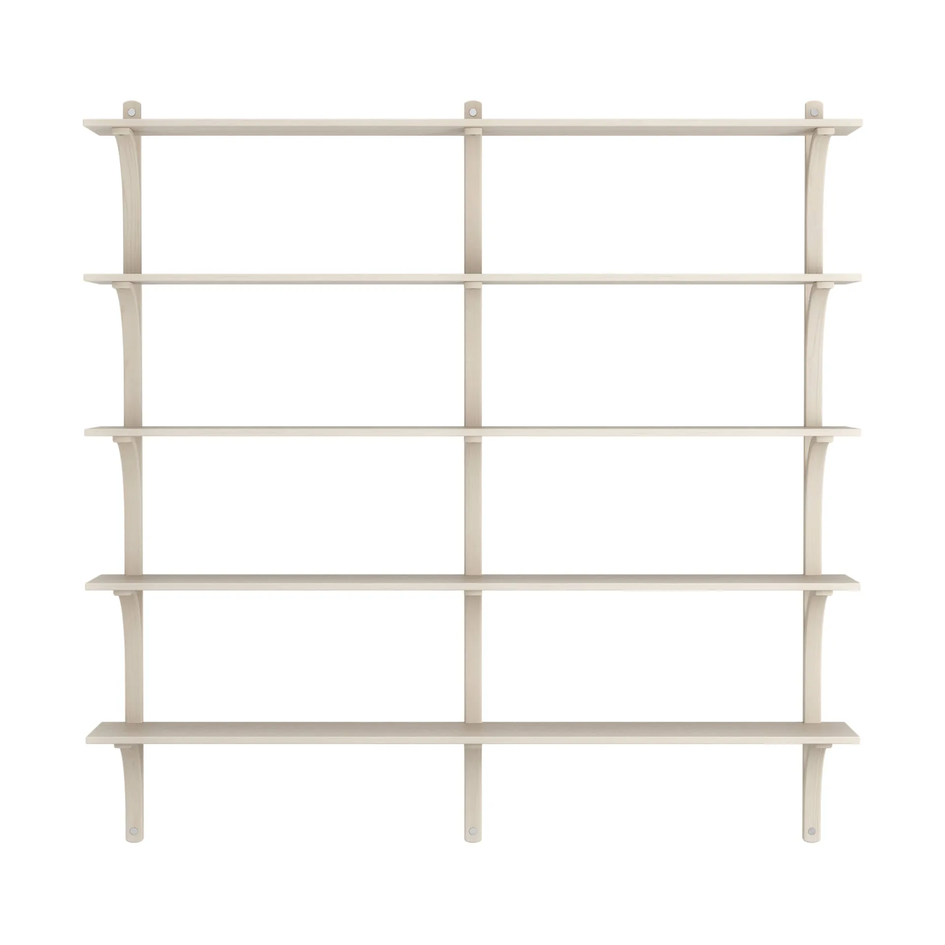 Levi shelf 5 shelves, White pigmented ash-aluminium, 180 cm Swedese