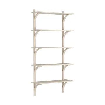 Levi shelf 5 shelves - White-pigmented ash-aluminium, 90 cm - Swedese