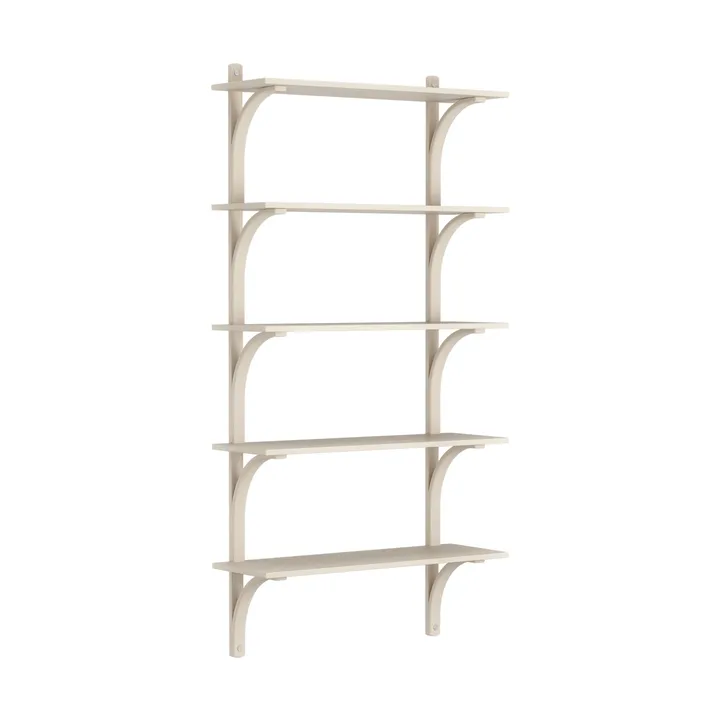 Levi shelf 5 shelves - White-pigmented ash-aluminium, 90 cm - Swedese