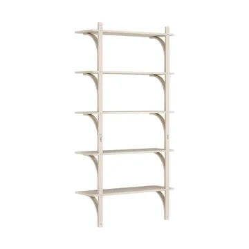 Levi shelf 5 shelves - White-pigmented ash-aluminium, 90 cm - Swedese
