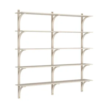 Levi shelf 5 shelves - White pigmented ash-brass, 180 cm - Swedese