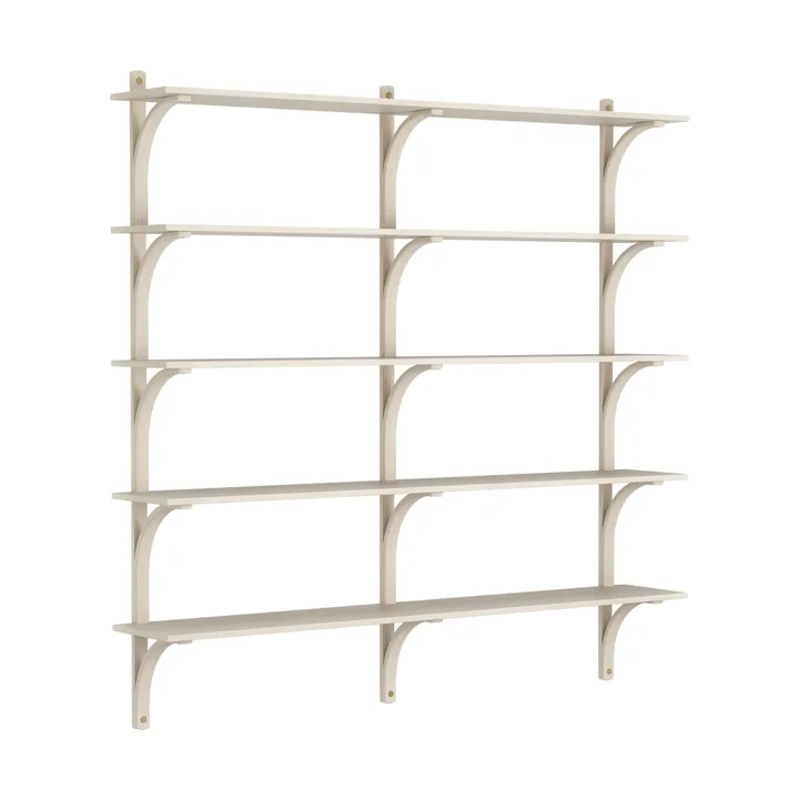Levi shelf 5 shelves - White pigmented ash-brass, 180 cm - Swedese