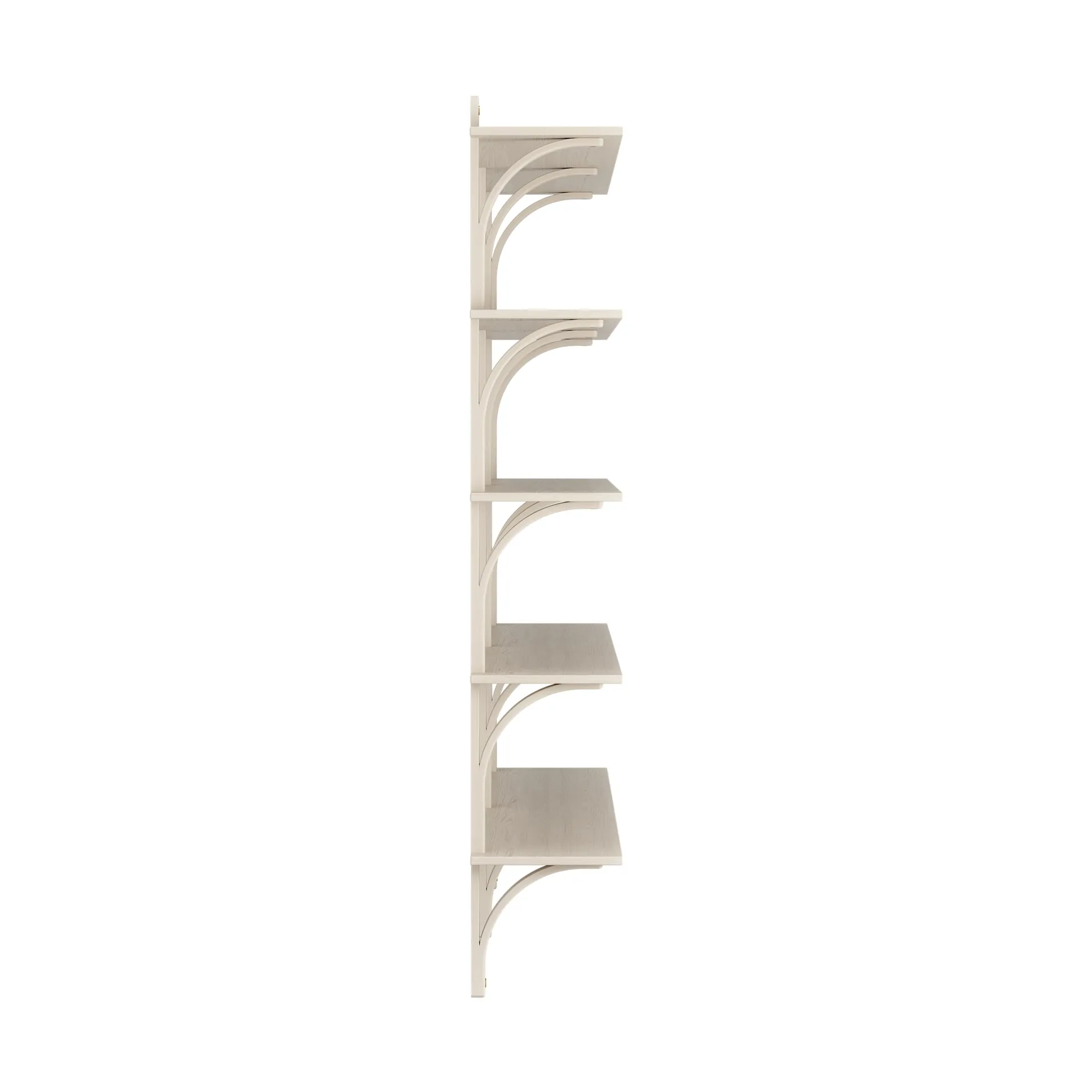 Levi shelf 5 shelves, White pigmented ash-brass, 180 cm Swedese