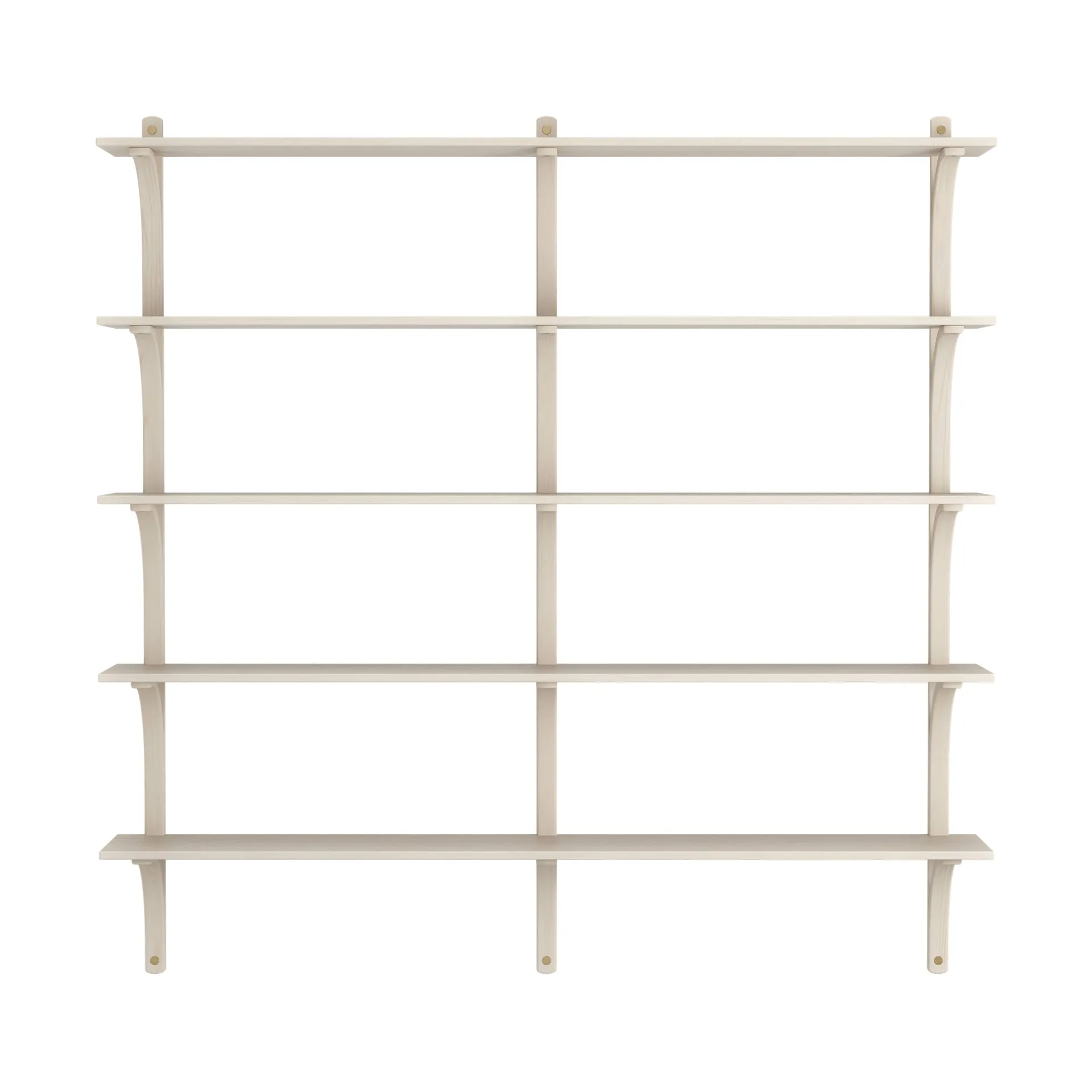 Levi shelf 5 shelves, White pigmented ash-brass, 180 cm Swedese