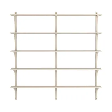 Levi shelf 5 shelves - White pigmented ash-brass, 180 cm - Swedese