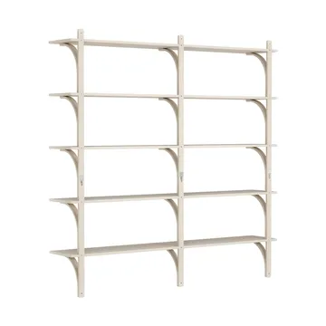 Levi shelf 5 shelves - White pigmented ash-brass, 180 cm - Swedese