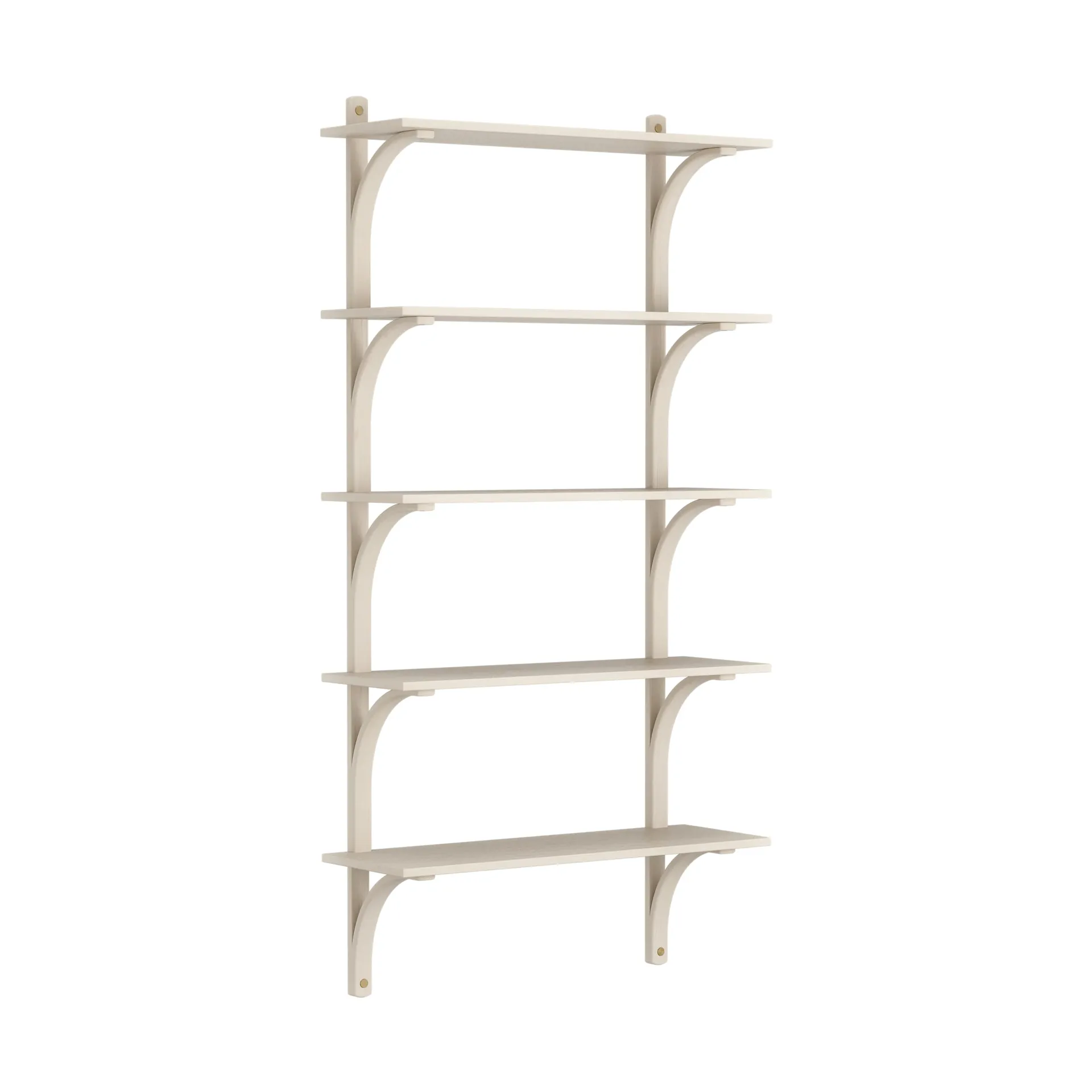 Levi shelf 5 shelves, White pigmented ash-brass, 90 cm Swedese
