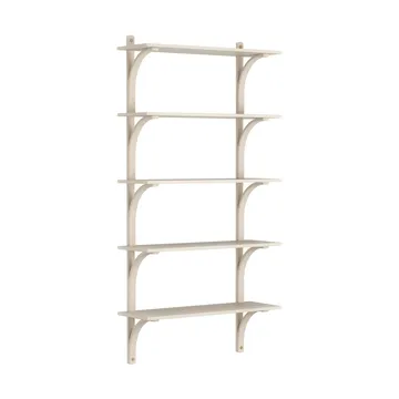 Levi shelf 5 shelves - White pigmented ash-brass, 90 cm - Swedese