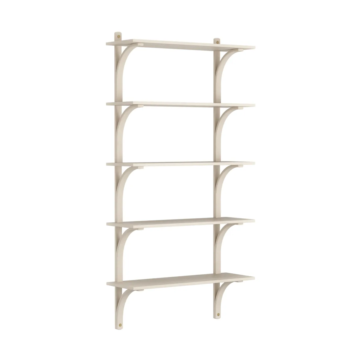 Swedese Levi shelf 5 shelves White pigmented ash-brass, 90 cm