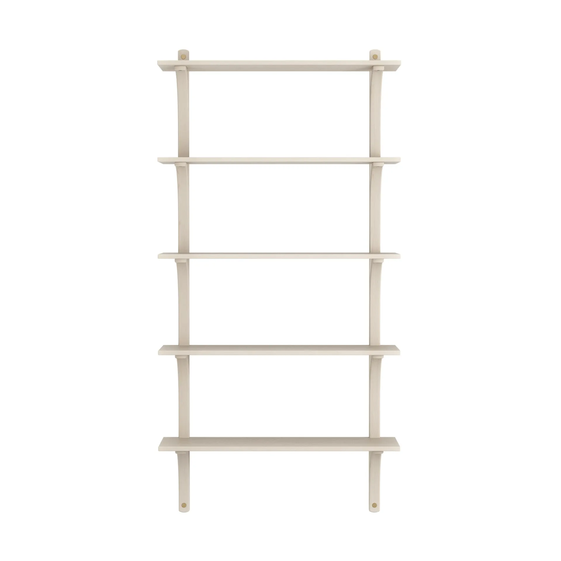 Levi shelf 5 shelves, White pigmented ash-brass, 90 cm Swedese