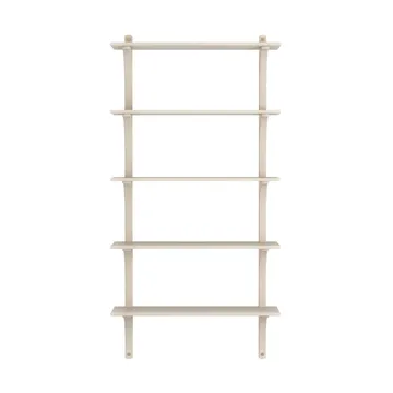 Levi shelf 5 shelves - White pigmented ash-brass, 90 cm - Swedese
