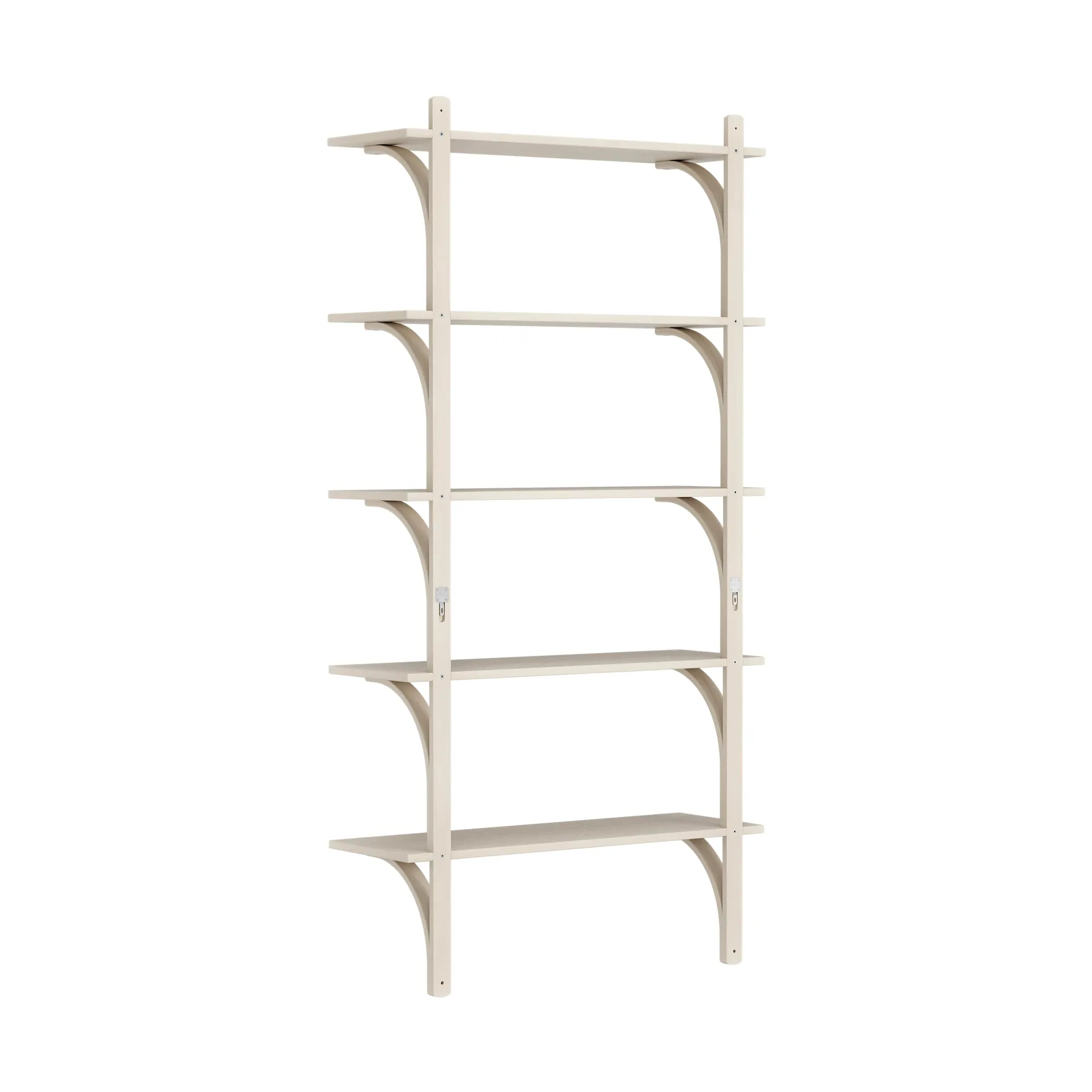 Levi shelf 5 shelves, White pigmented ash-brass, 90 cm Swedese