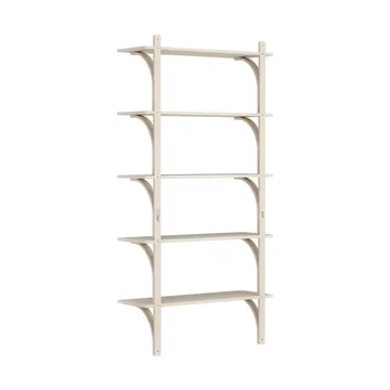 Levi shelf 5 shelves - White pigmented ash-brass, 90 cm - Swedese