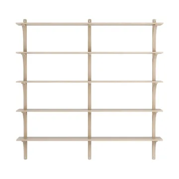Levi shelf 5 shelves - White pigmented oak-aluminium, 180 cm - Swedese