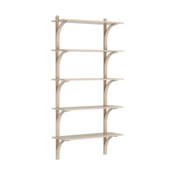 Levi shelf 5 shelves - White-pigmented oak-aluminum, 90 cm - Swedese