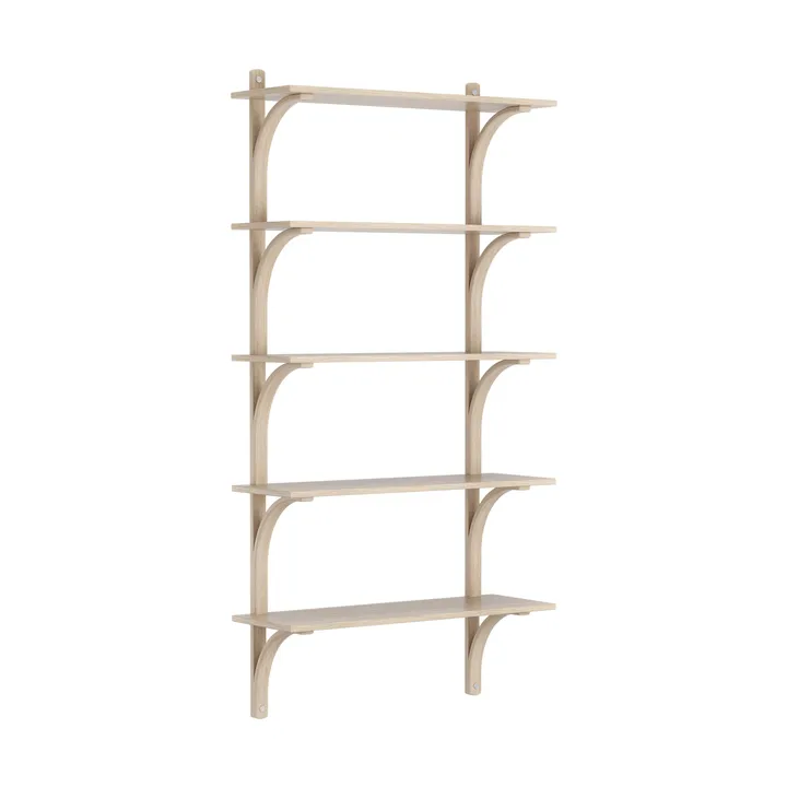 Levi shelf 5 shelves - White-pigmented oak-aluminum, 90 cm - Swedese