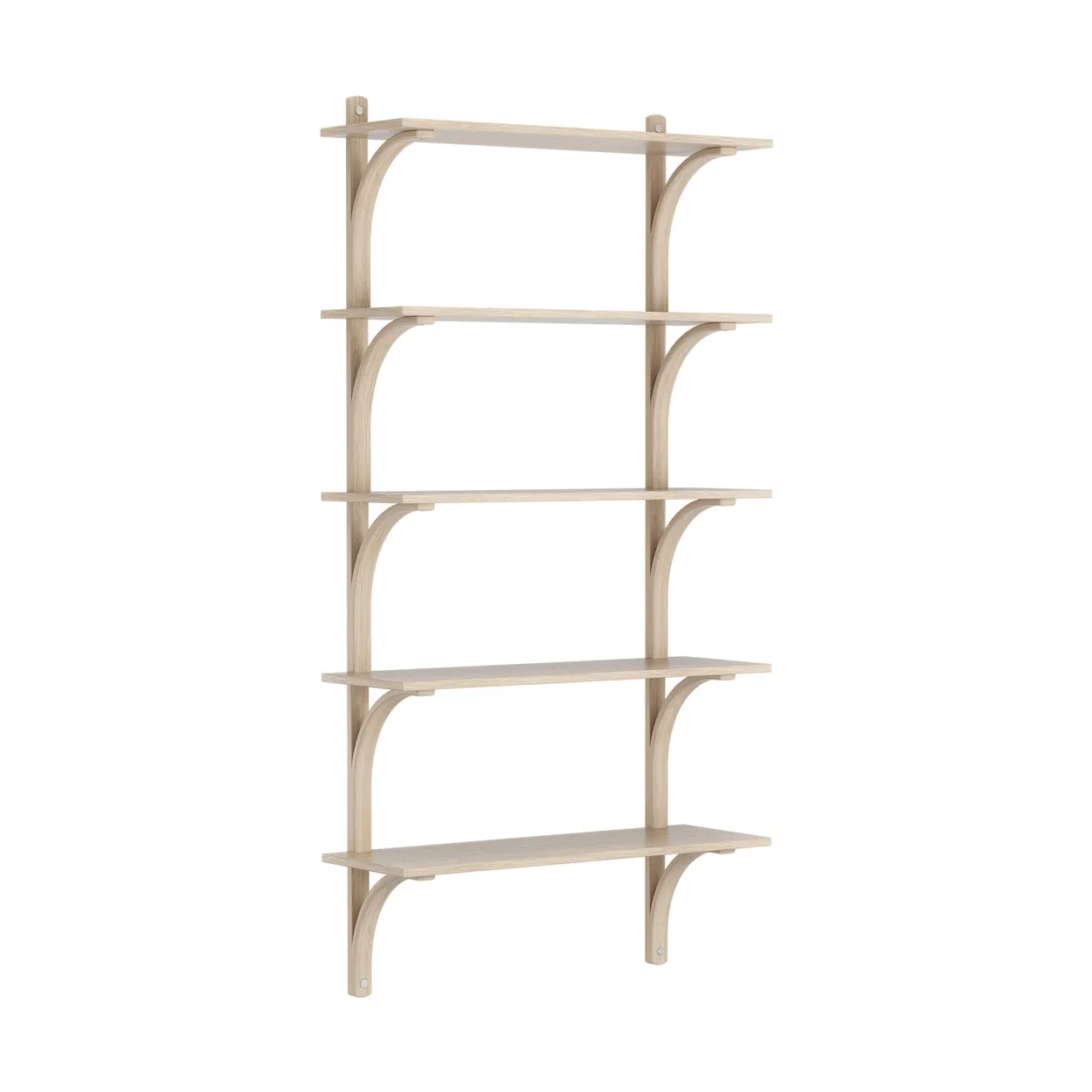 Swedese Levi shelf 5 shelves White-pigmented oak-aluminum, 90 cm
