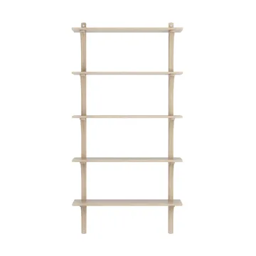 Levi shelf 5 shelves - White-pigmented oak-aluminum, 90 cm - Swedese