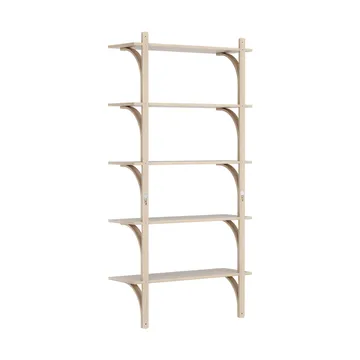 Levi shelf 5 shelves - White-pigmented oak-aluminum, 90 cm - Swedese
