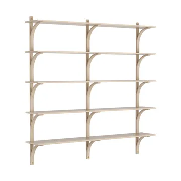 Levi shelf 5 shelves - White-pigmented oak-brass, 180 cm - Swedese