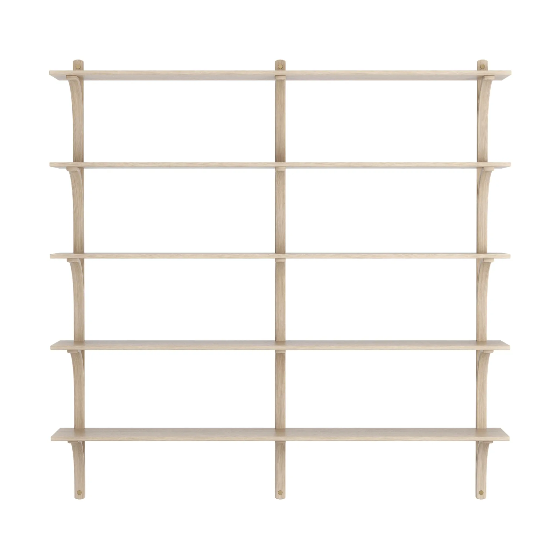 Levi shelf 5 shelves, White-pigmented oak-brass, 180 cm Swedese
