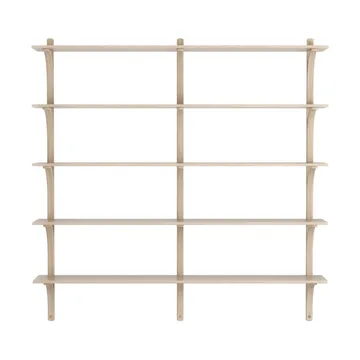 Levi shelf 5 shelves - White-pigmented oak-brass, 180 cm - Swedese