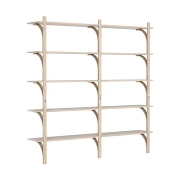 Levi shelf 5 shelves - White-pigmented oak-brass, 180 cm - Swedese