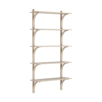 Levi shelf 5 shelves - White-pigmented oak-brass, 90 cm - Swedese