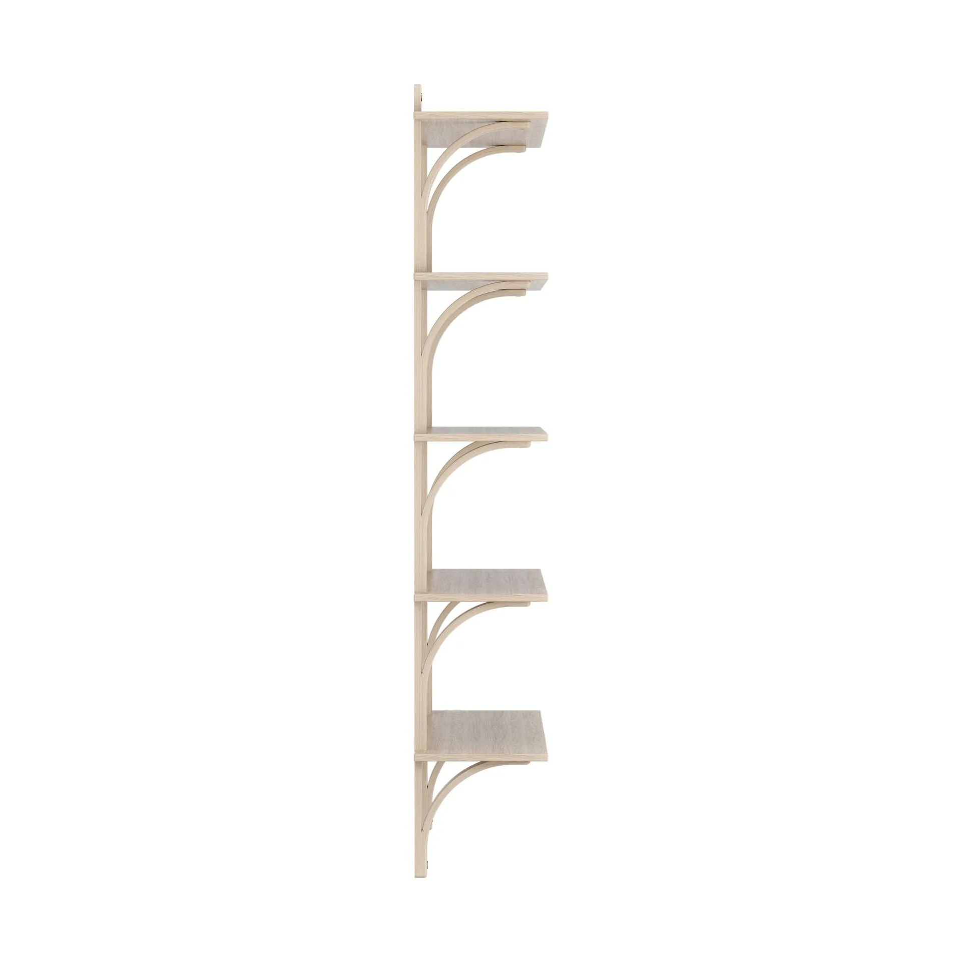 Levi shelf 5 shelves, White-pigmented oak-brass, 90 cm Swedese