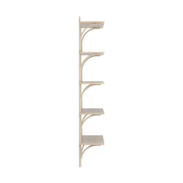 Levi shelf 5 shelves - White-pigmented oak-brass, 90 cm - Swedese
