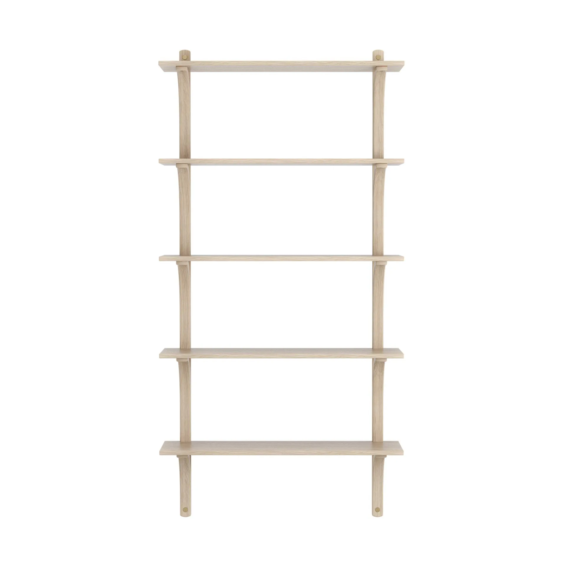 Levi shelf 5 shelves, White-pigmented oak-brass, 90 cm Swedese
