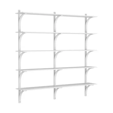 Levi shelf 5 shelves - White-stained ash-aluminium, 180 cm - Swedese