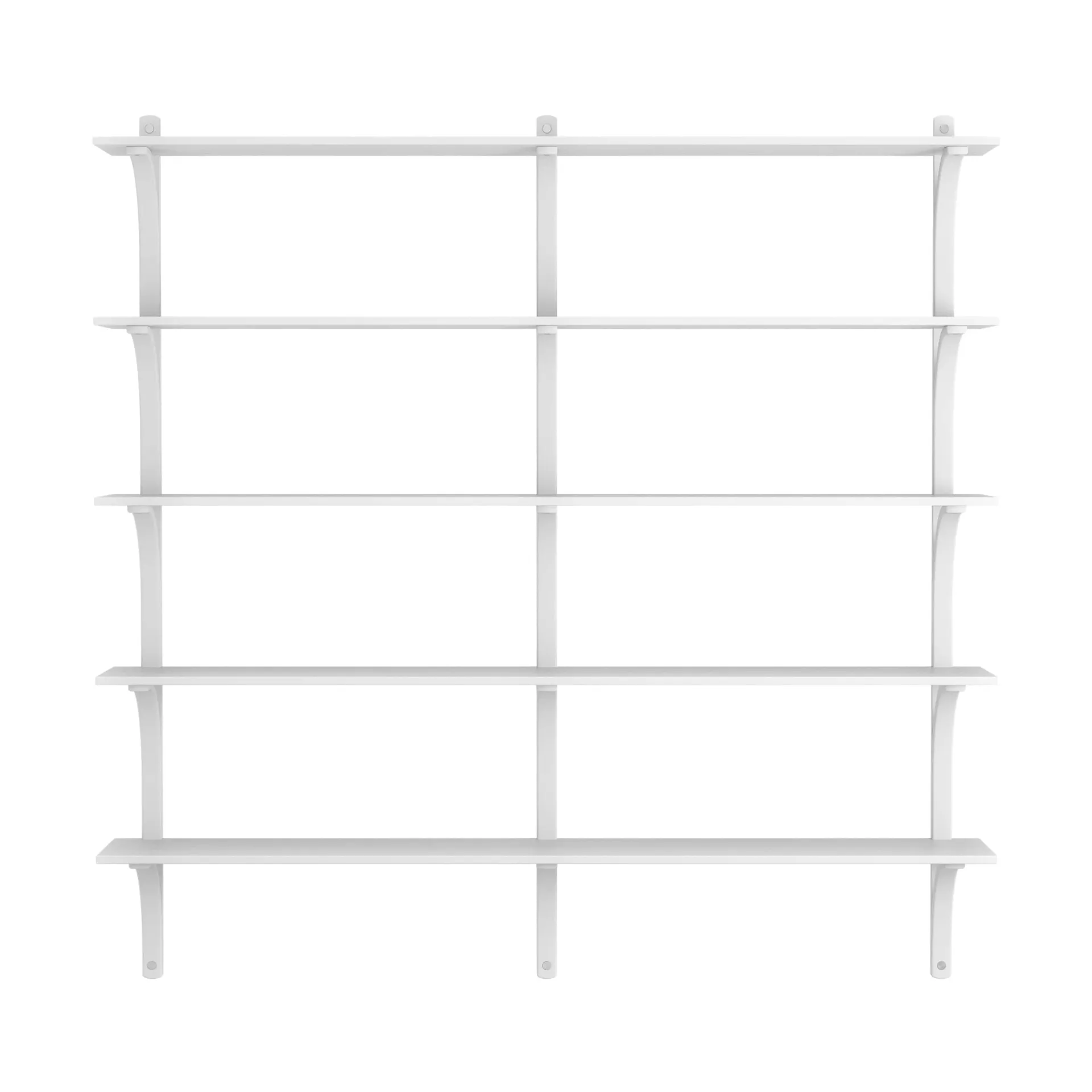 Levi shelf 5 shelves, White-stained ash-aluminium, 180 cm Swedese