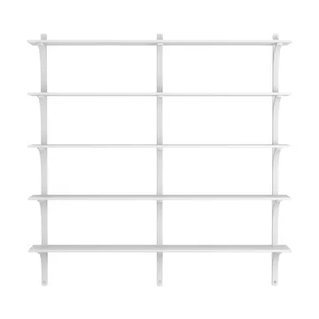 Levi shelf 5 shelves - White-stained ash-aluminium, 180 cm - Swedese