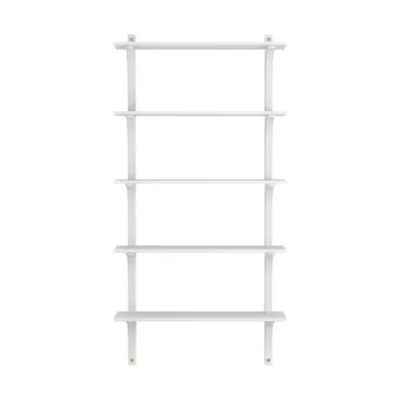 Levi shelf 5 shelves - White-stained ash-brass, 90 cm - Swedese